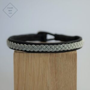 Bracelet lapon - SIX - cuir noir