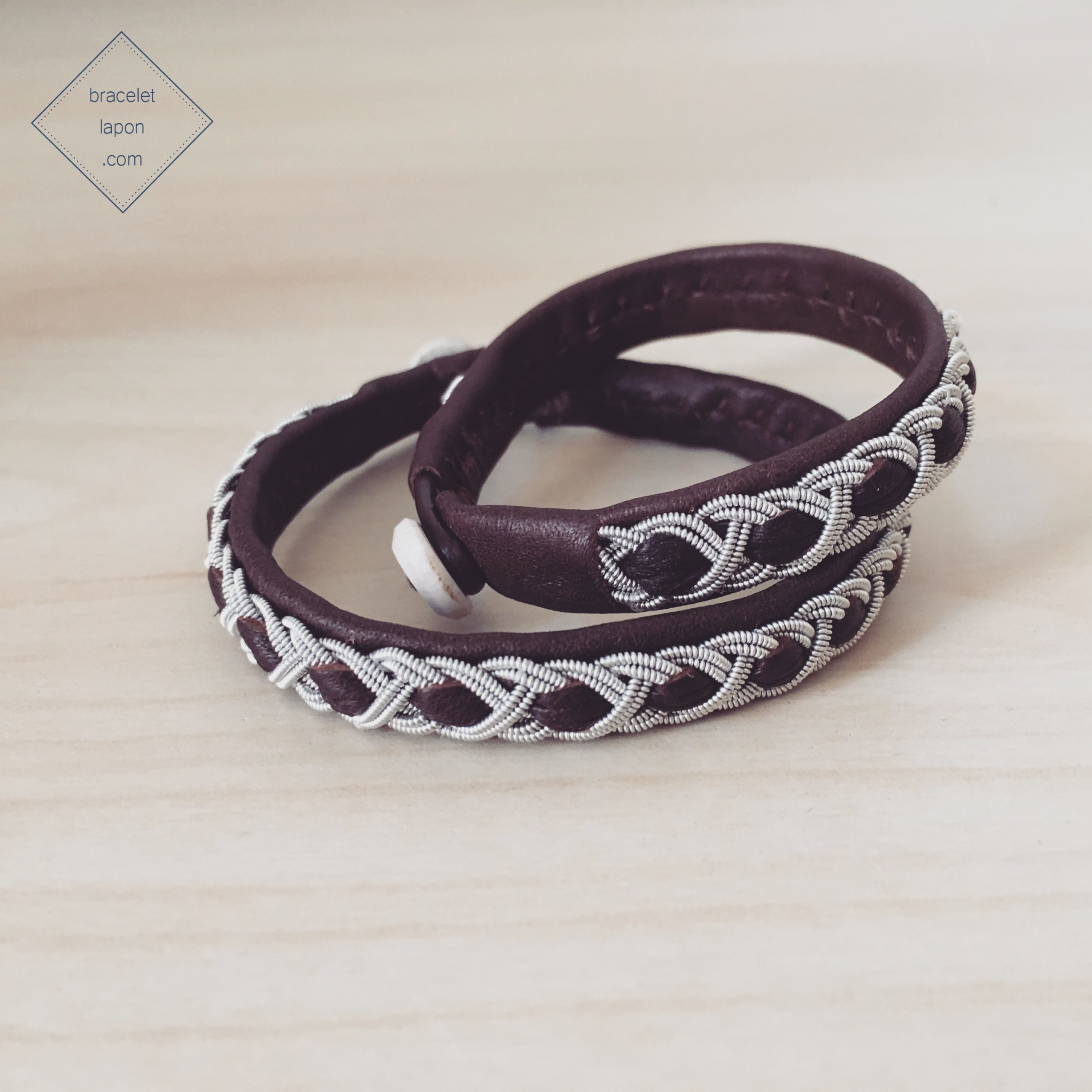 Bracelet lapon - REN - cuir marron