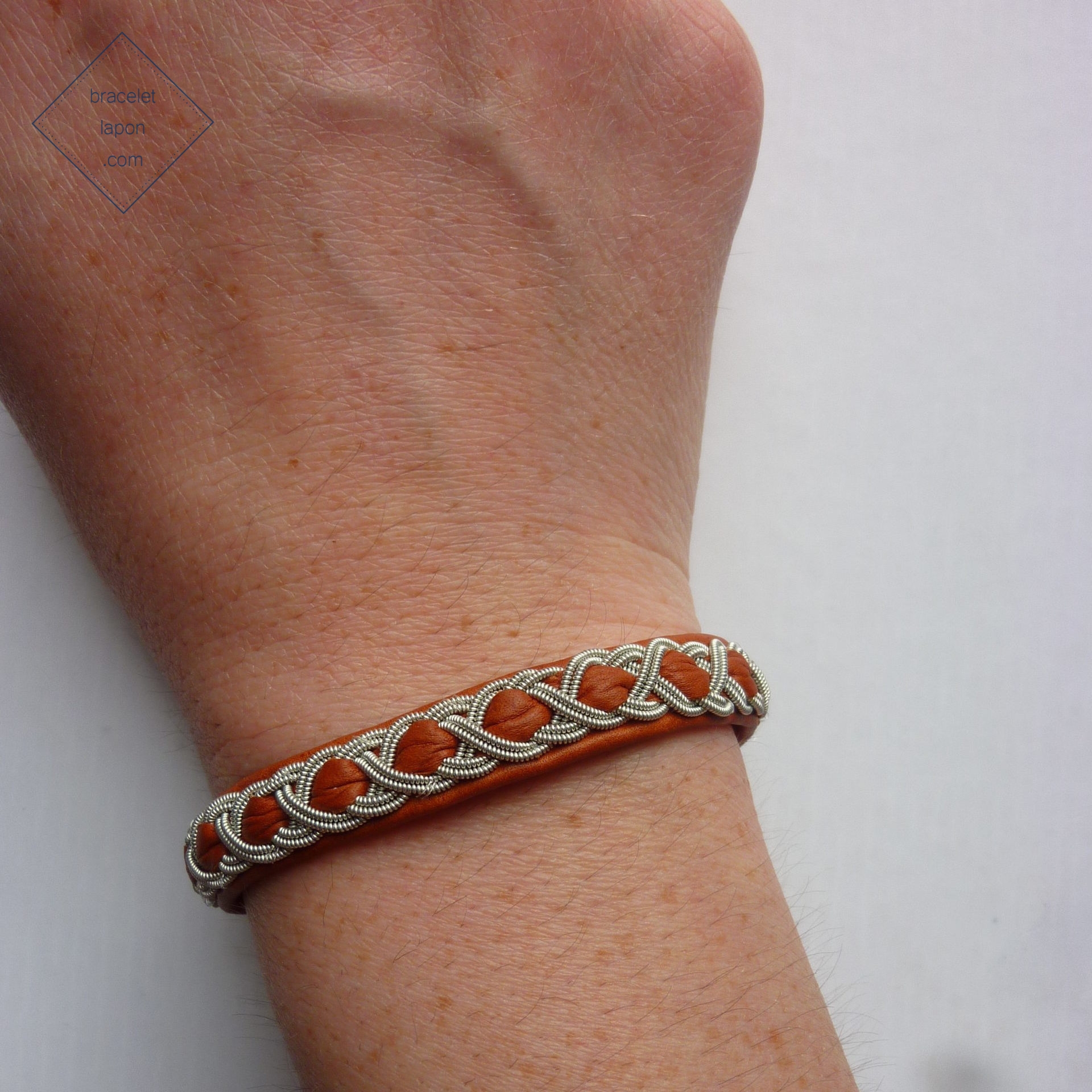 Bracelet lapon - REN - cuir camel