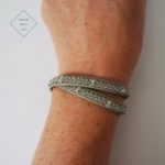 Bracelet lapon – PARLA 2 tours – cuir gris clair